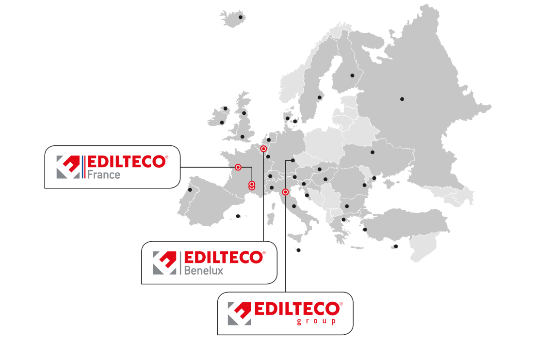 Mappa Edilteco in Europa